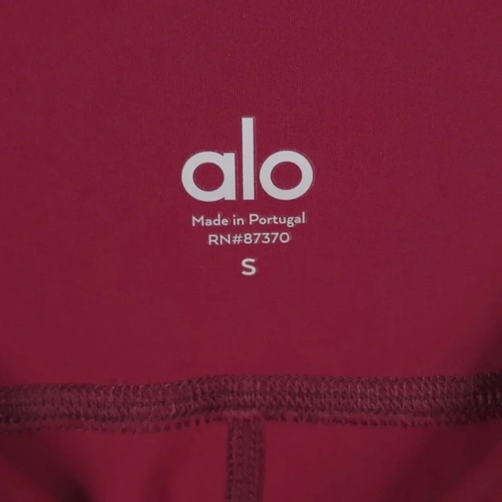 Alo Yoga PORTUGAL🇵🇹MADE High-waisted‎ Ripped Warrior Leggings Burgundy SMALL